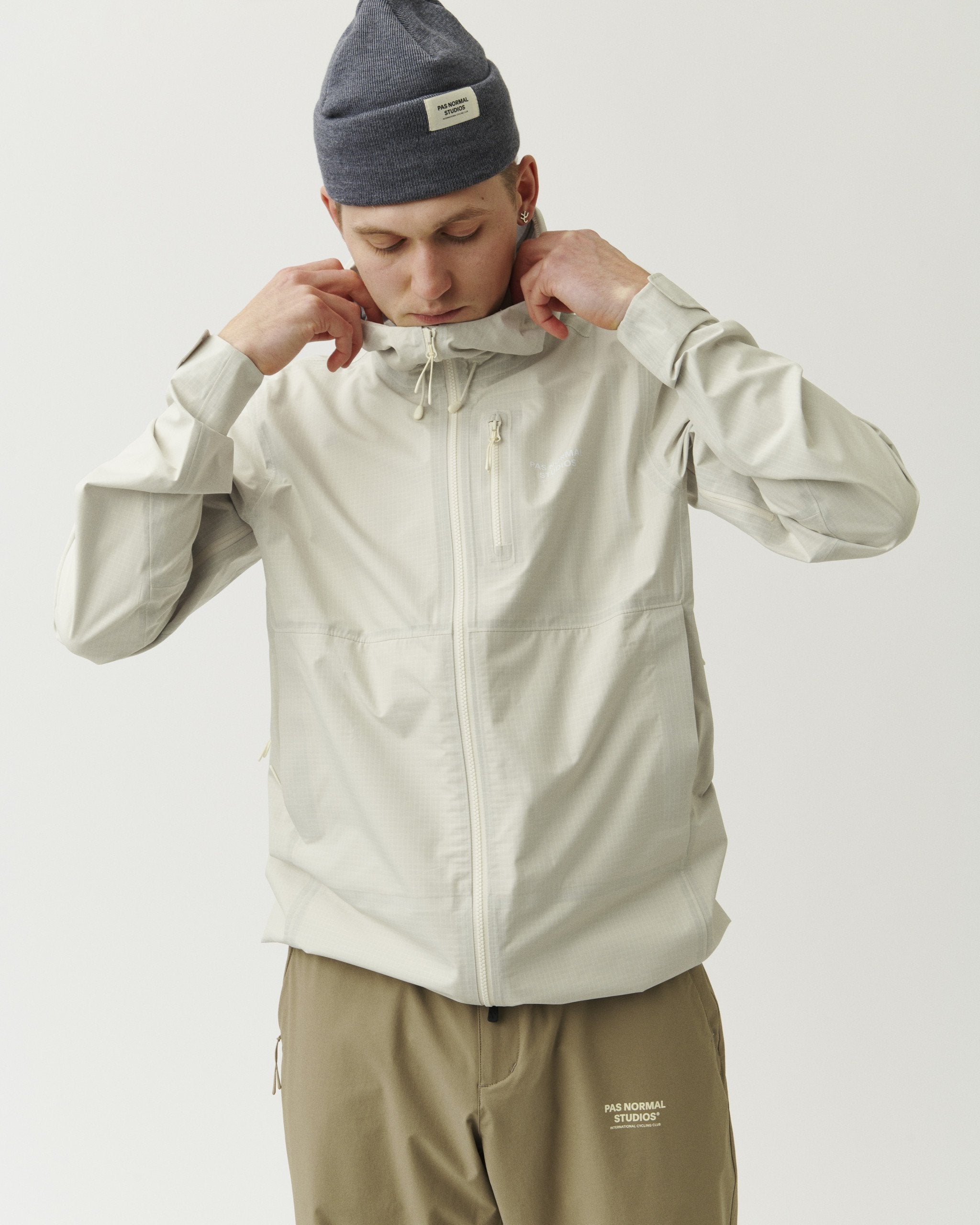 Men's Off-Race Shell Jacket - Off White