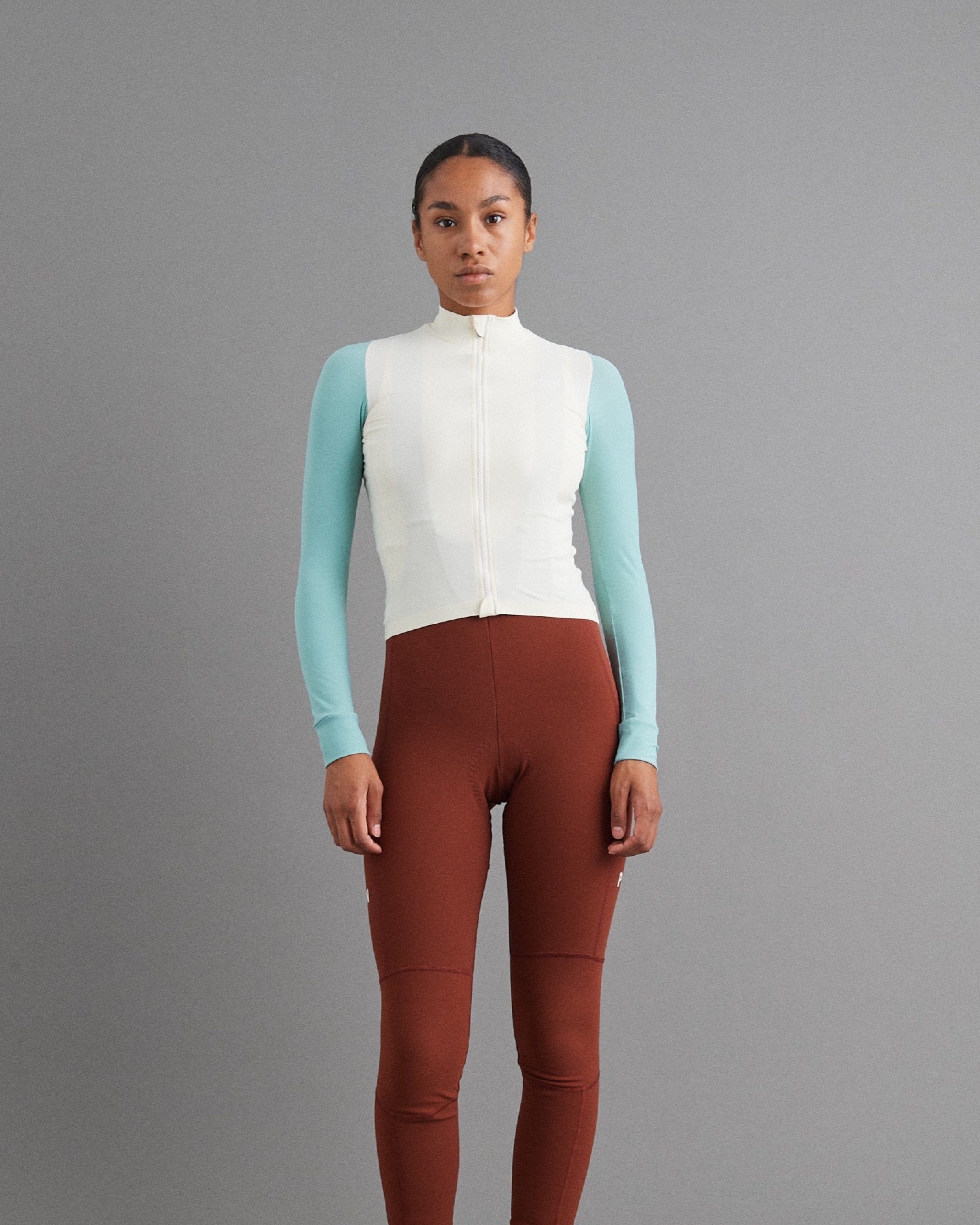 Women's Mechanism Long Sleeve Jersey - Off-White / Light Teal