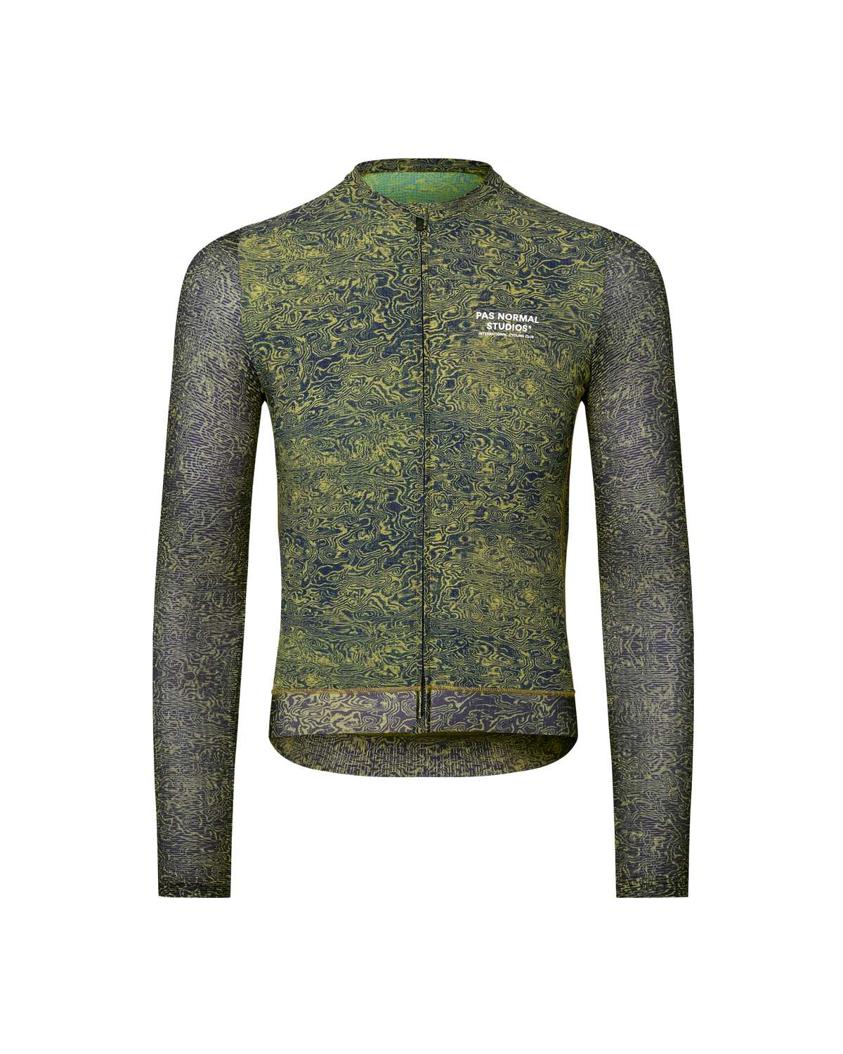 Men's Essential Light Long Sleeve Jersey - AOP Grain Dark Lime