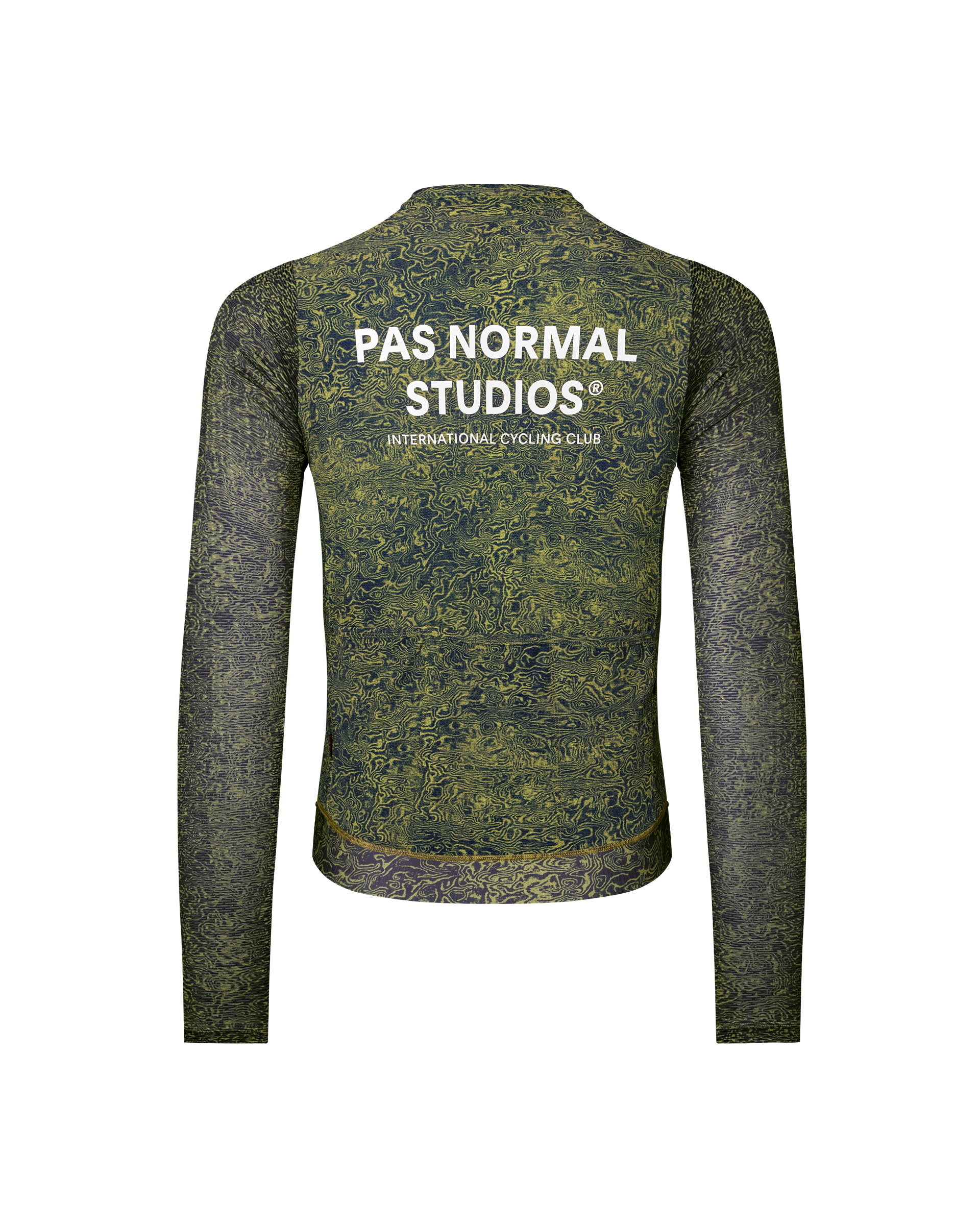 Men's Essential Light Long Sleeve Jersey - AOP Grain Dark Lime