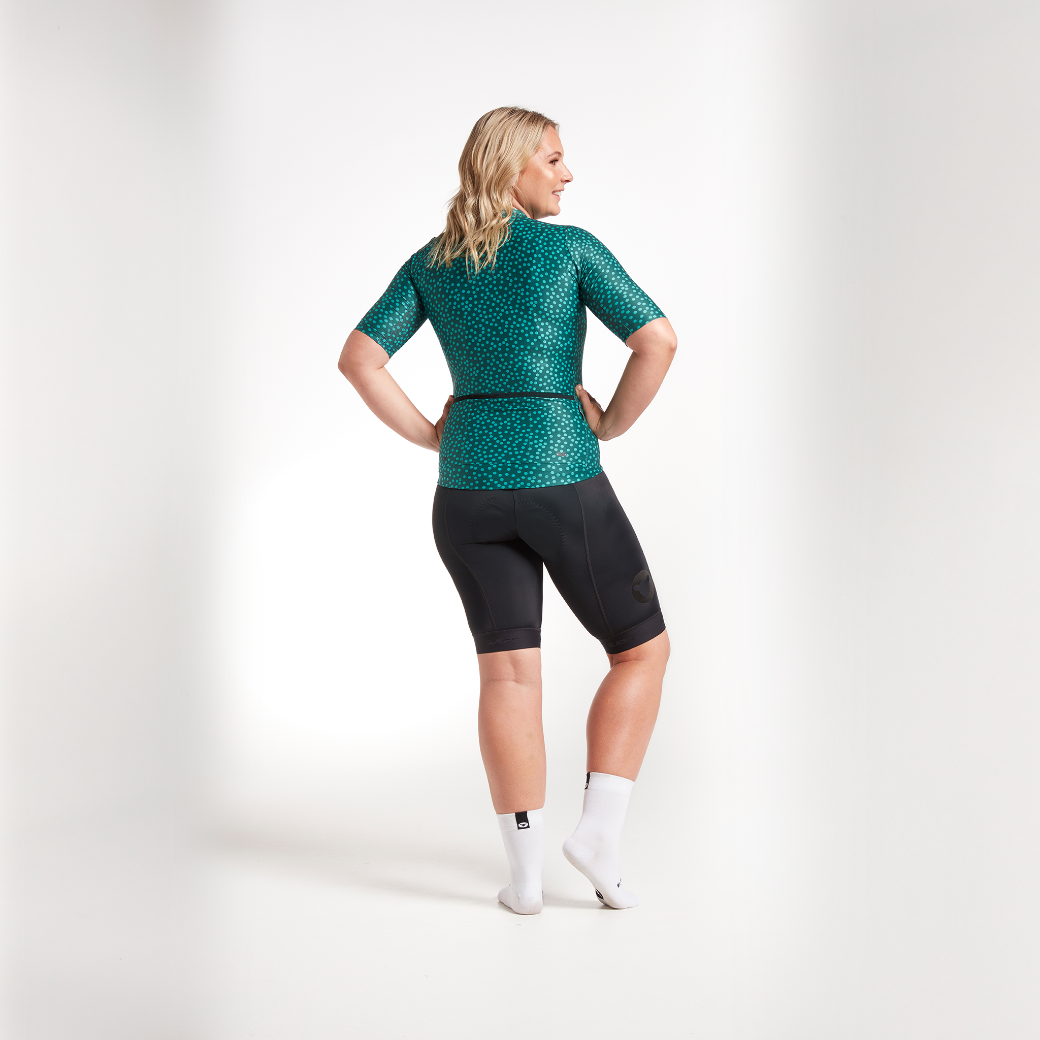 Women's Essentials Team Jersey - Storm Green Dots