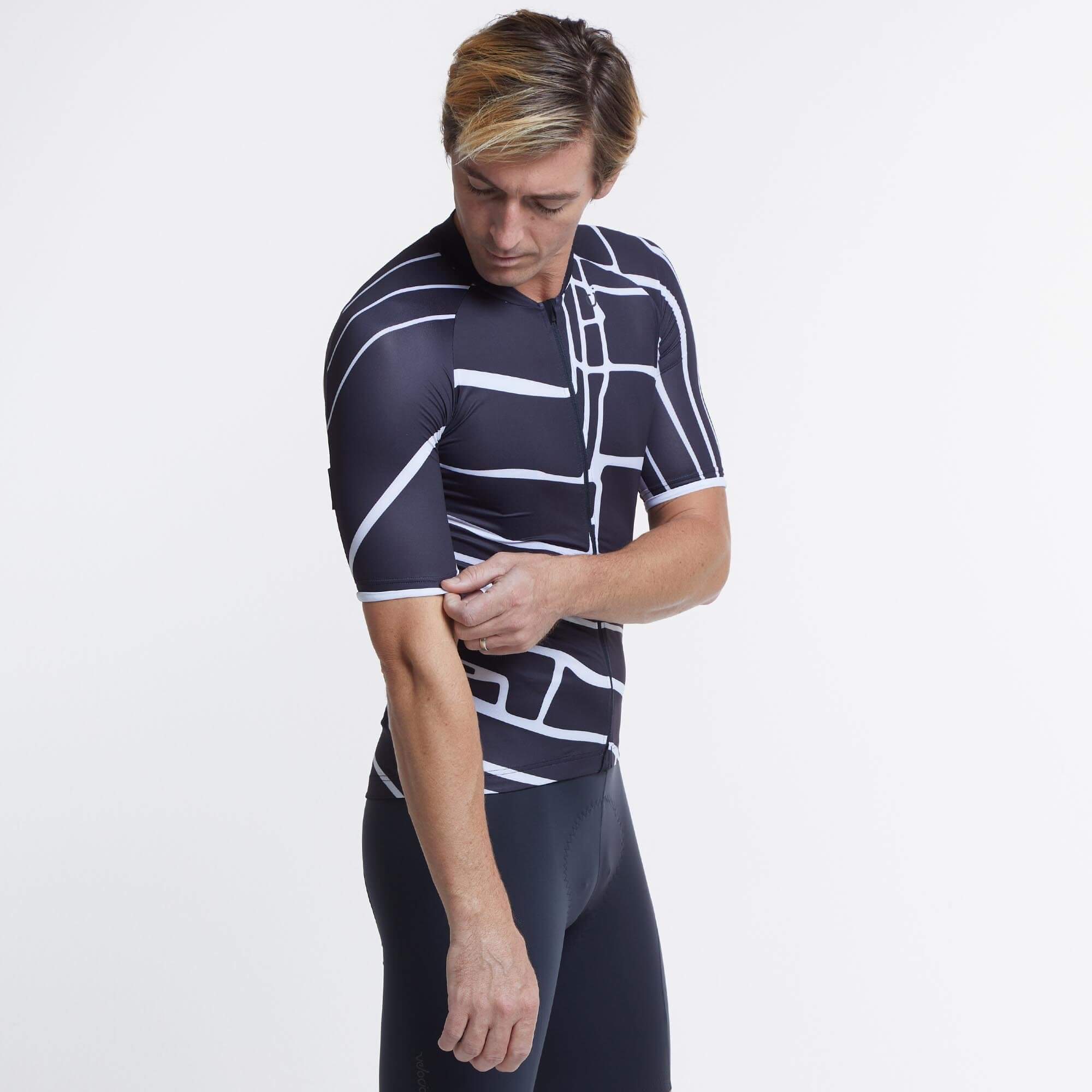 Men's SE Jersey - Charcoal Block Print