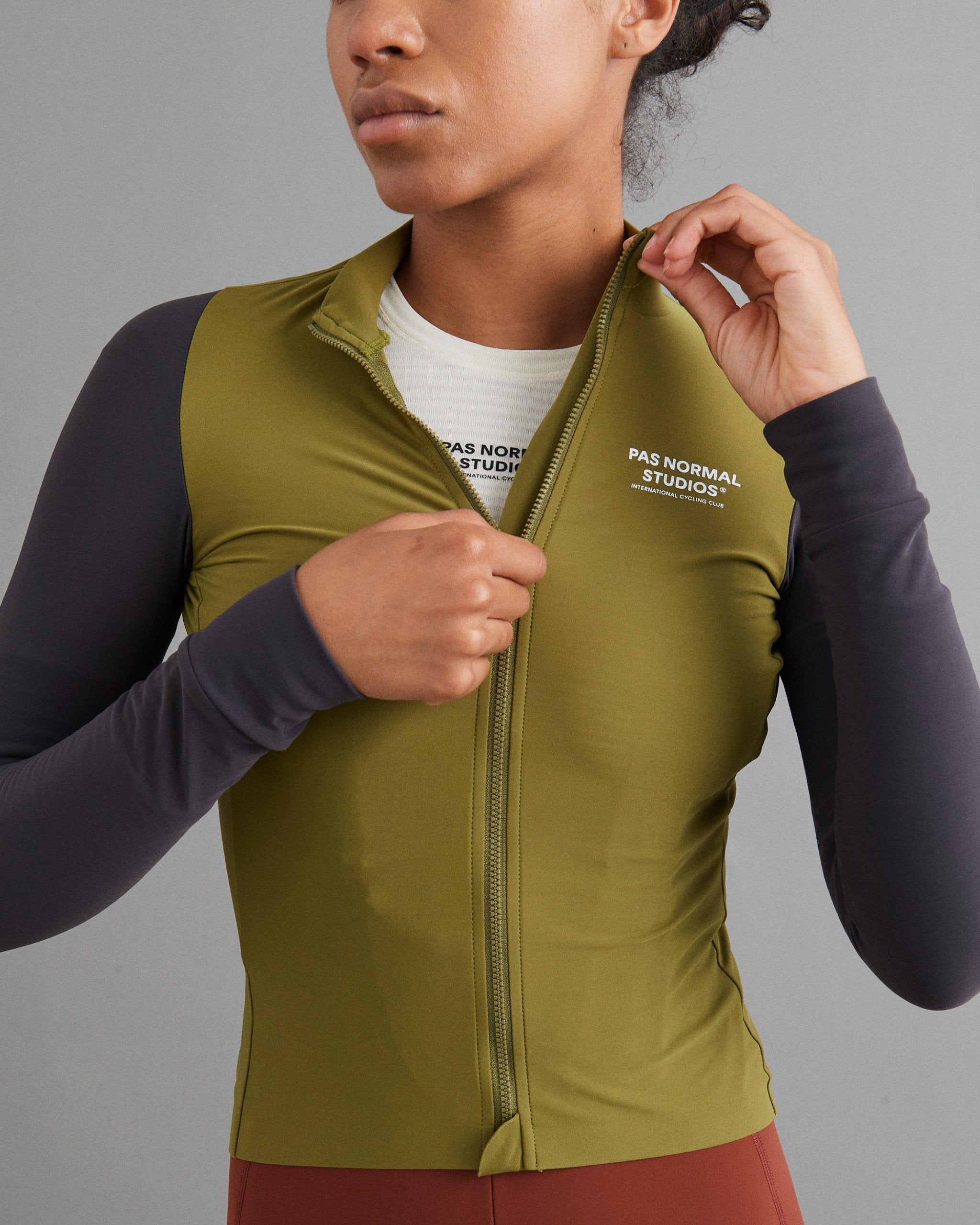 Women's Mechanism Long Sleeve Jersey - Deep Grey / Green
