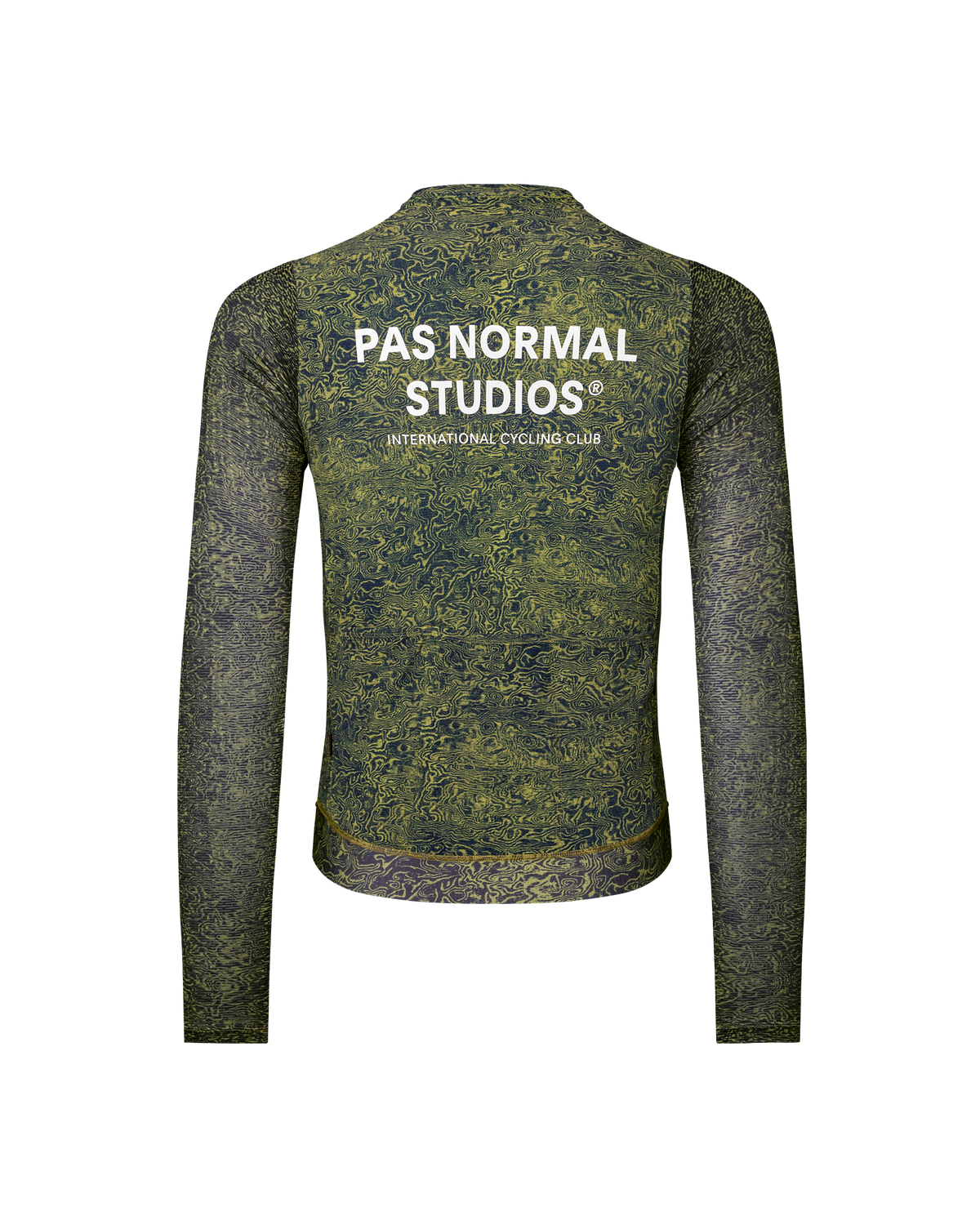 Men's Essential Light Long Sleeve Jersey - AOP Grain Dark Lime