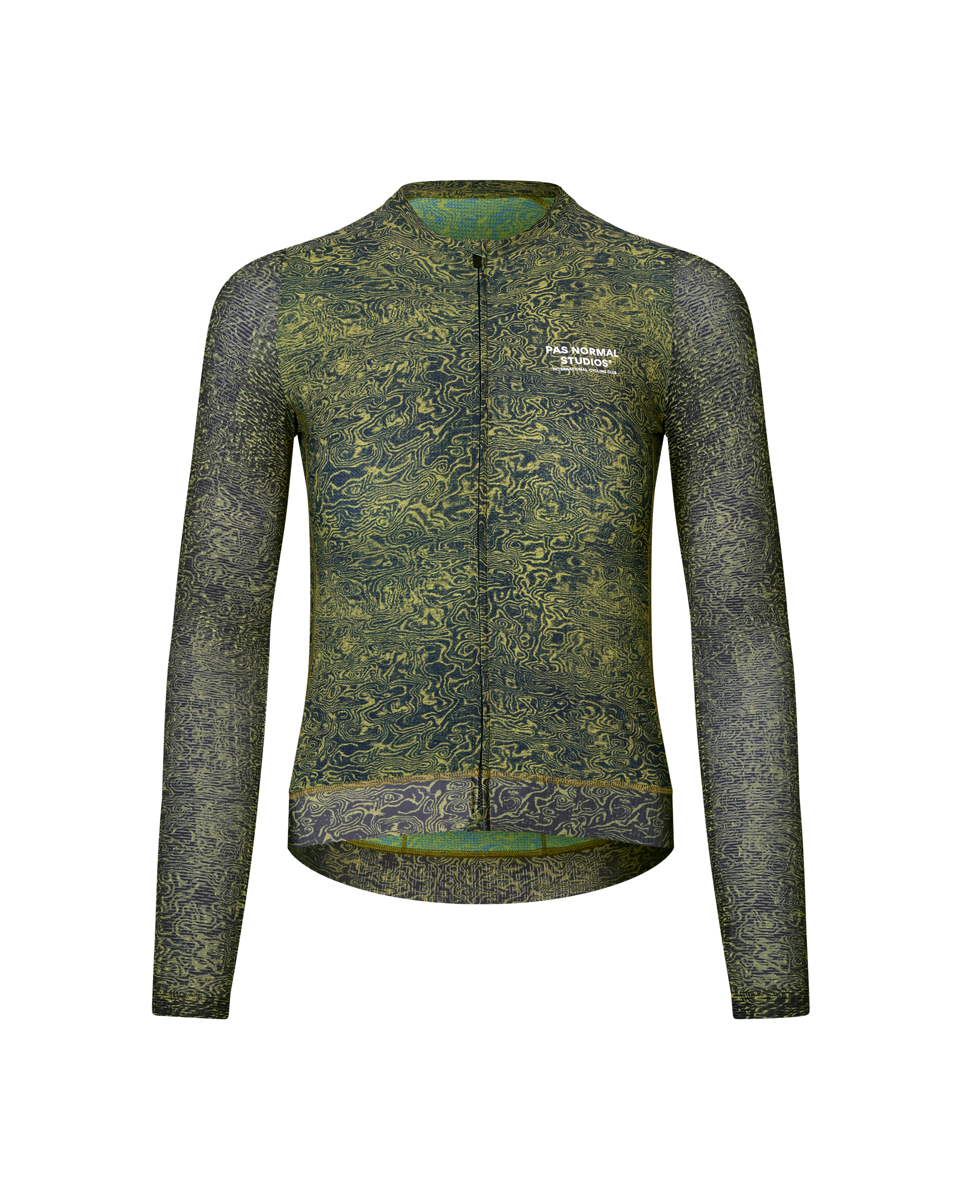 Women's Essential Light Long Sleeve Jersey - AOP Grain Dark Lime