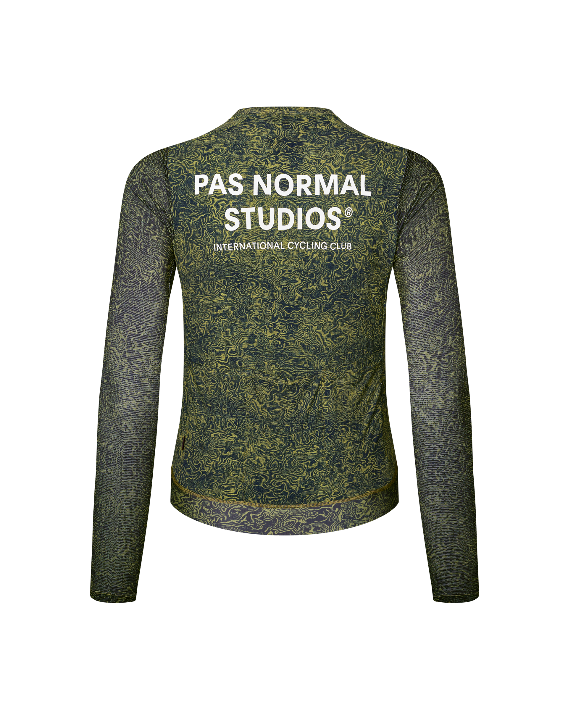 Women's Essential Light Long Sleeve Jersey - AOP Grain Dark Lime