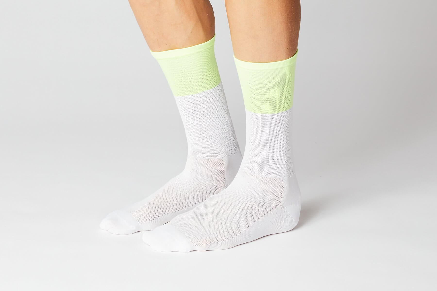 #11_06 Block Socks - White / Neon