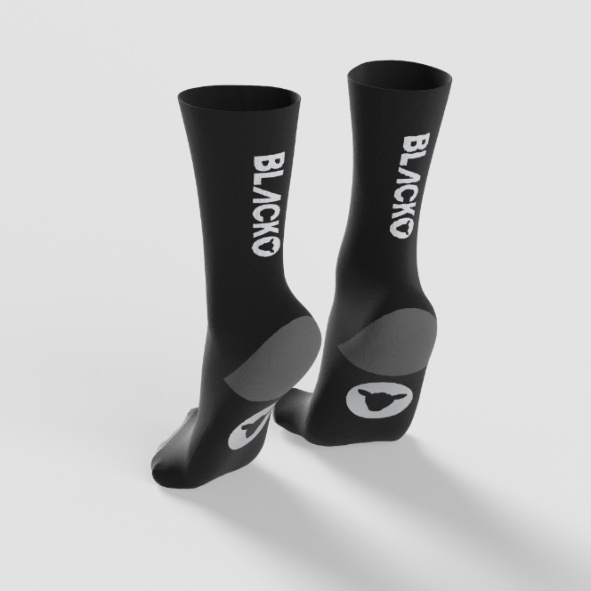 Essentials Crew Socks - Black with White Logo