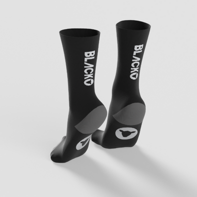 Essentials Crew Socks - Black with White Logo