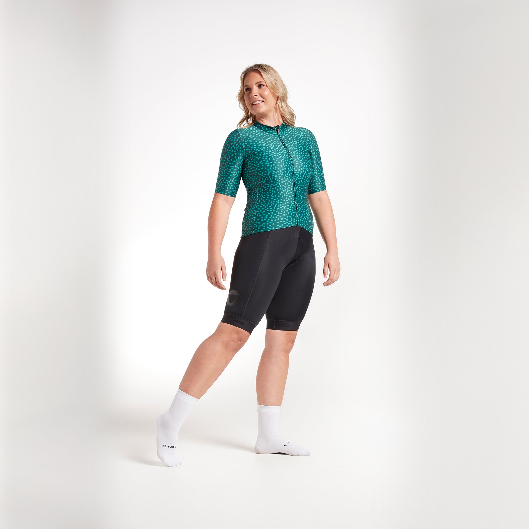 Women's Essentials Team Jersey - Storm Green Dots