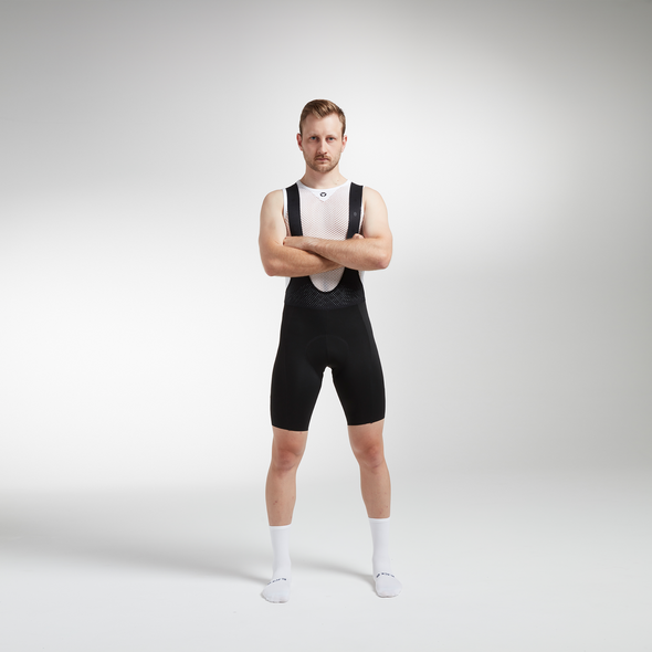 Men's Racing Seamless Bib and Brace - Black