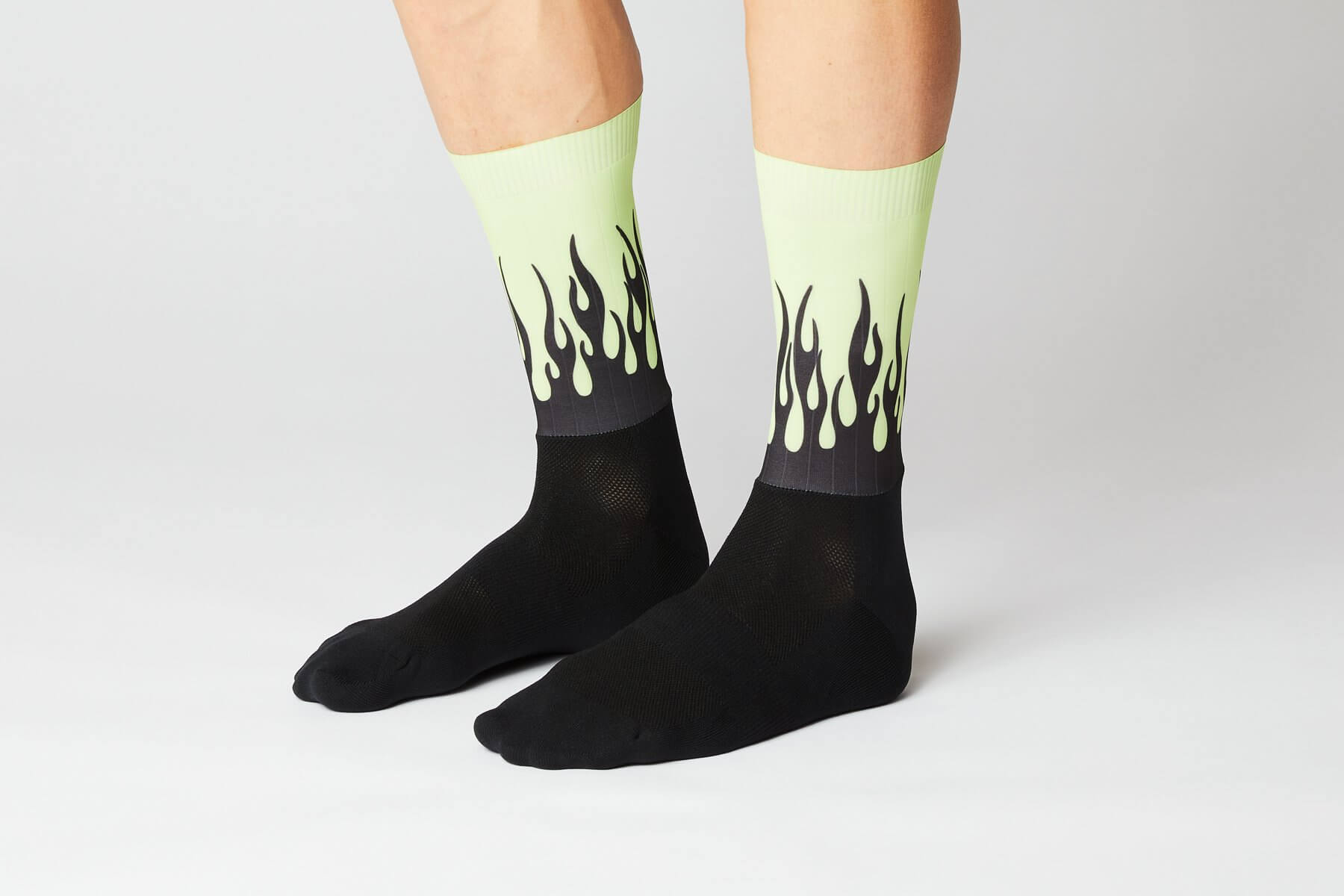 #Aero Flames Socks - Black / Neon