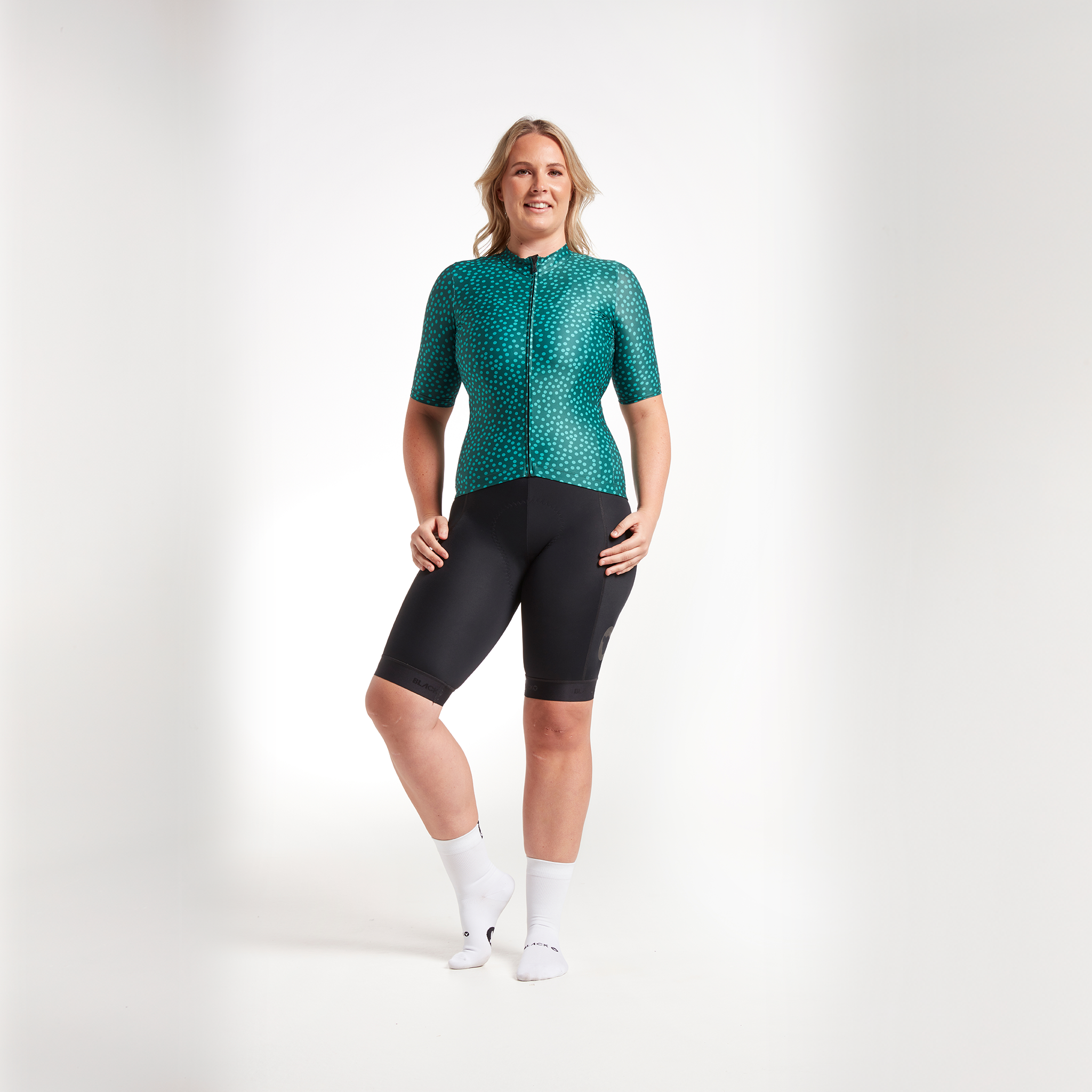 Women's Essentials Team Jersey - Storm Green Dots