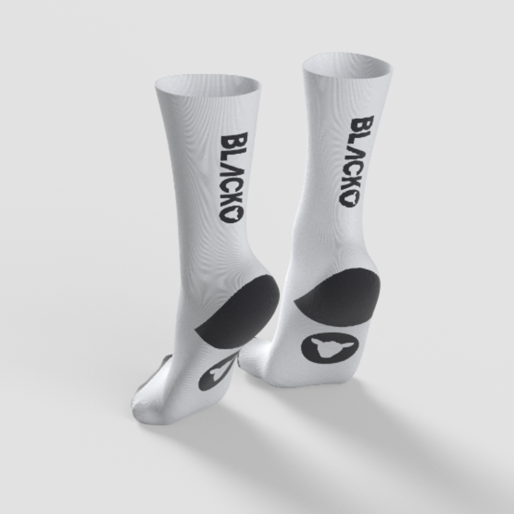 Essentials Crew Socks - White with Black Logo