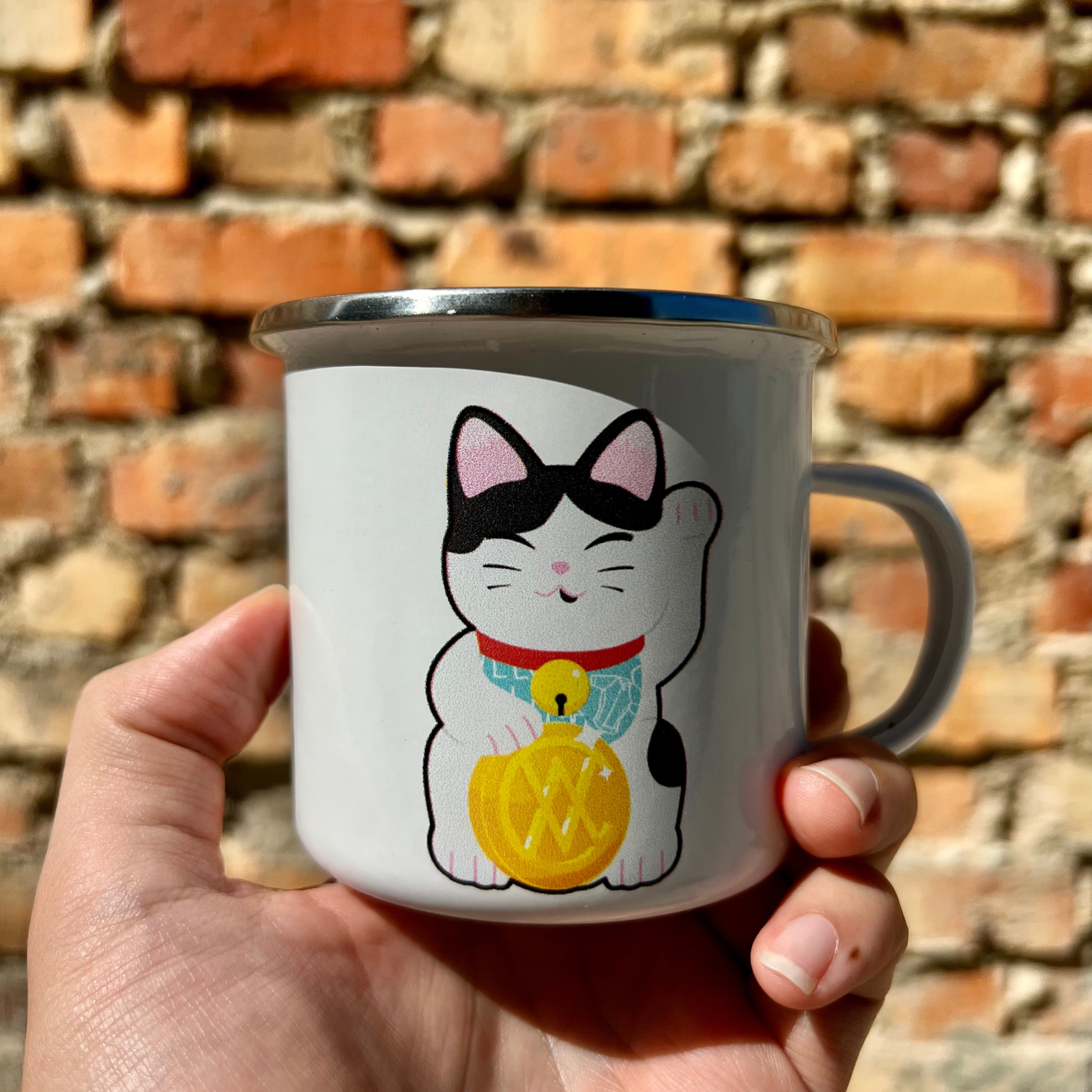 Velo Fortune Cat Enamel Mug