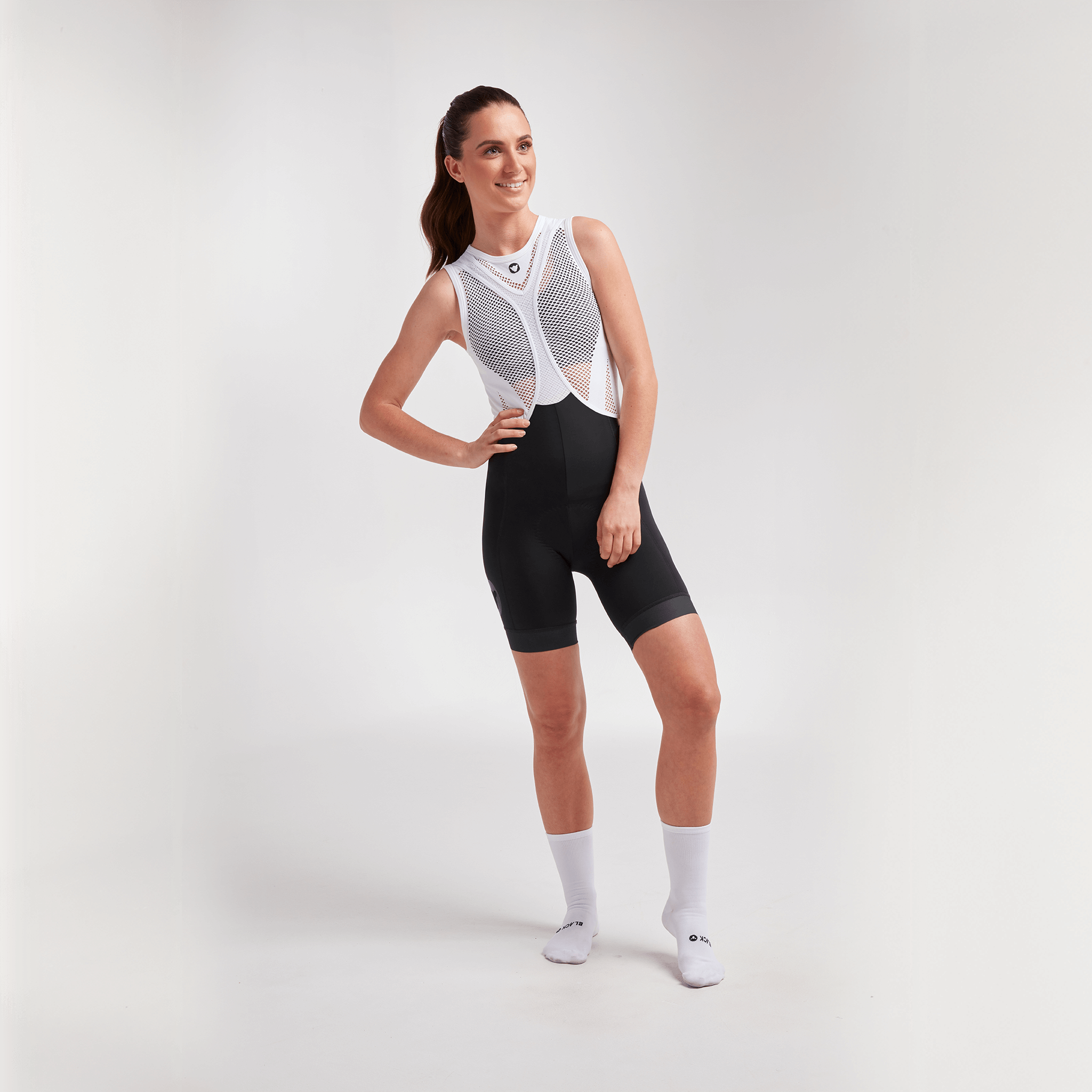 Women's Essentials Team Regular Short Bib 2.0 - Black on Black
