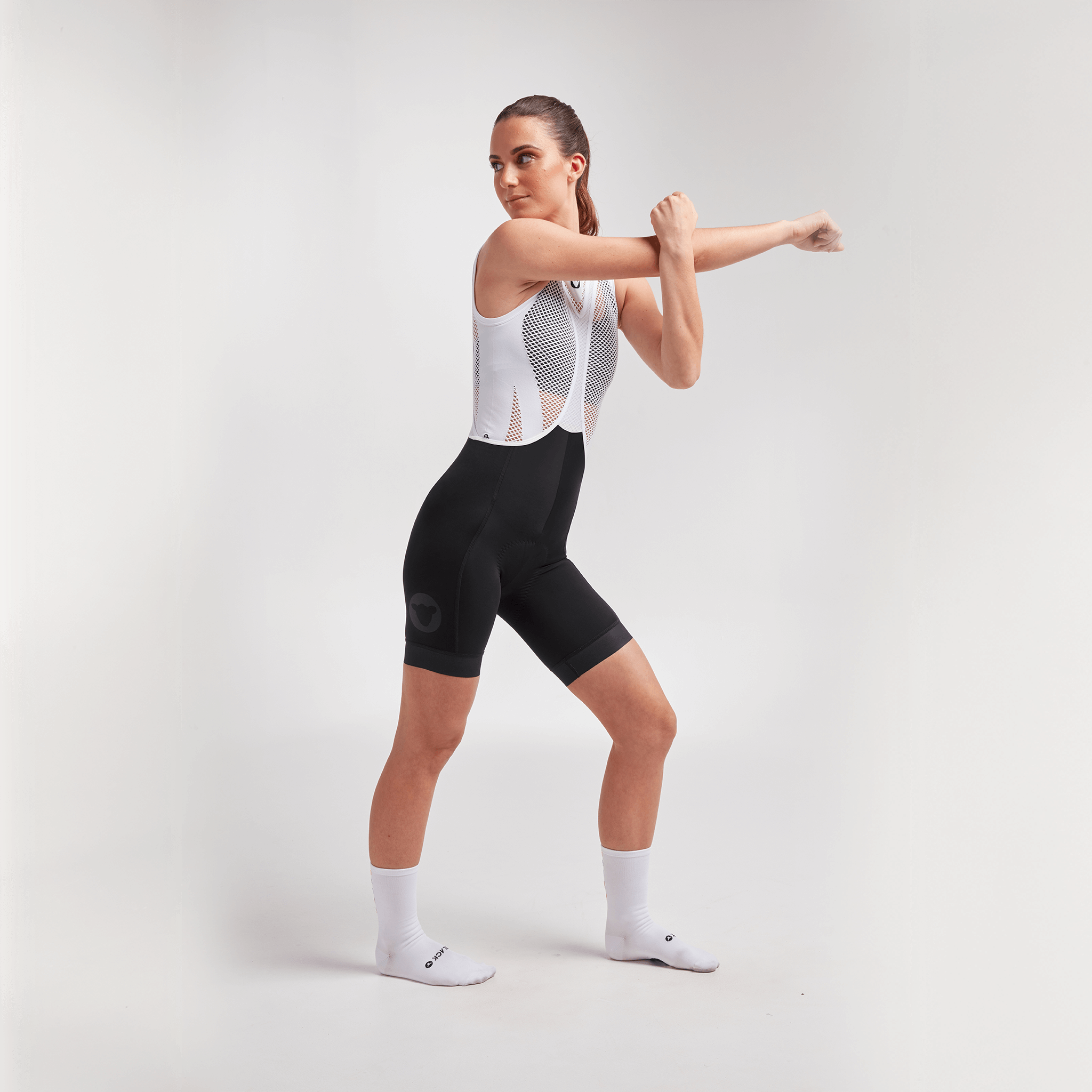Women's Essentials Team Regular Short Bib 2.0 - Black on Black