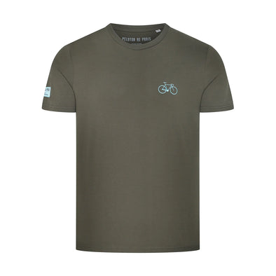 Men's Bike T-shirt Embroidered - Khaki