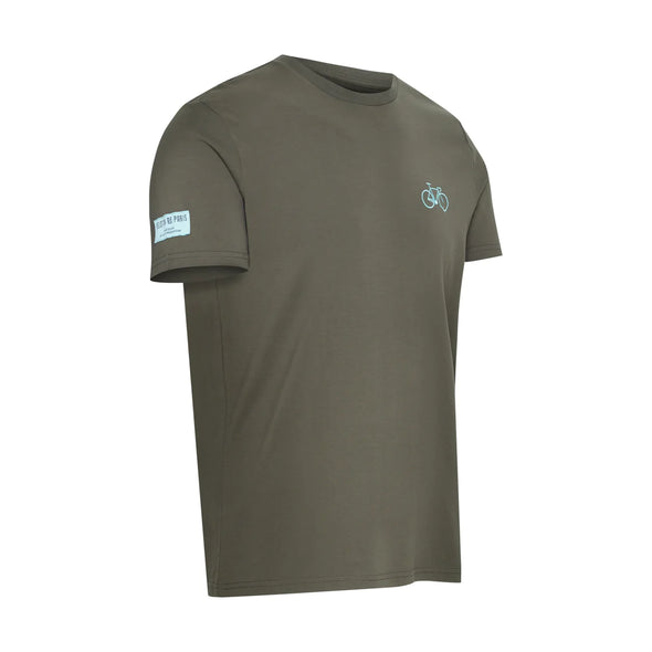 Men's Bike T-shirt Embroidered - Khaki