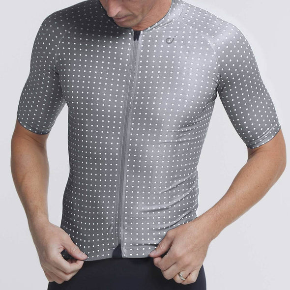 Men's Ultralight Jersey - Light Grey Grid Dot
