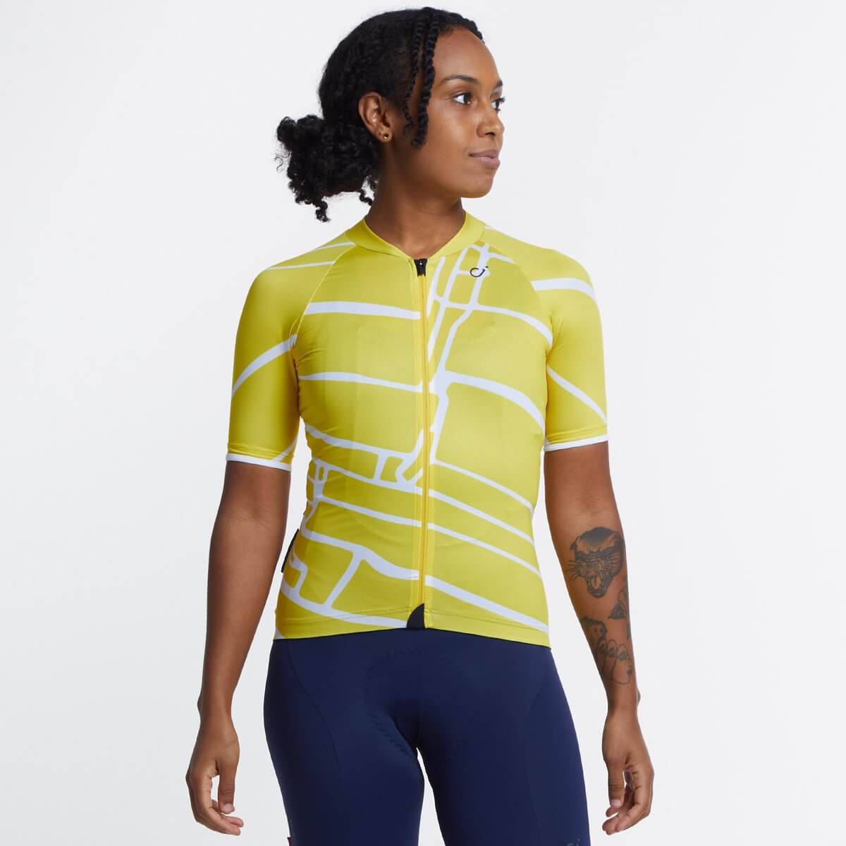 Women's SE Jersey - Gold Yellow Block Print