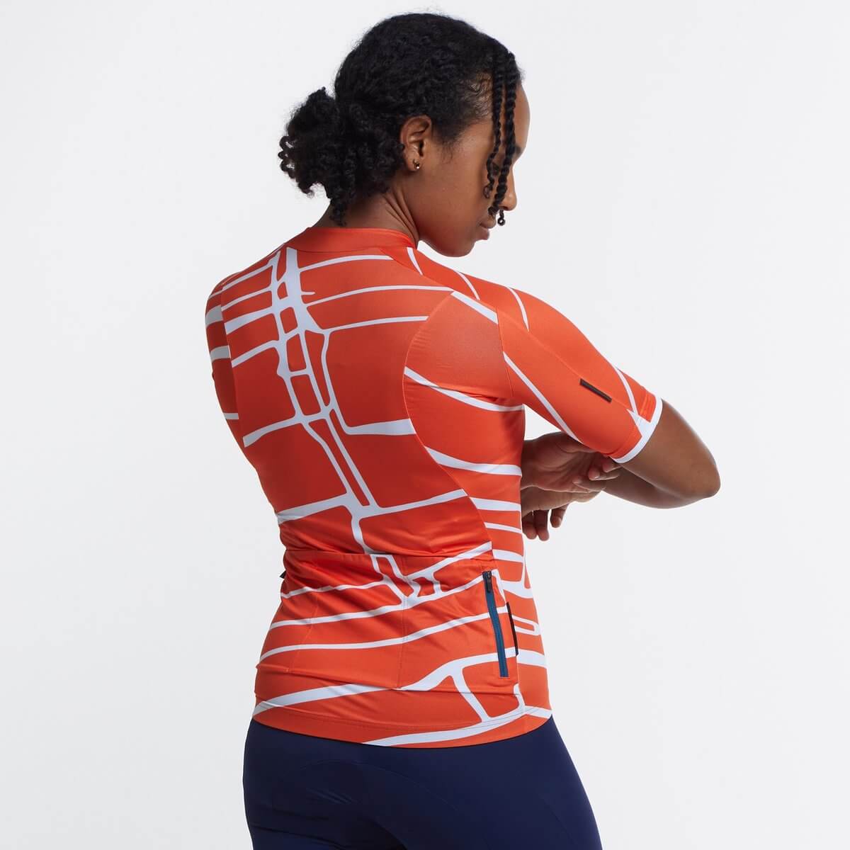 Women's SE Jersey - Fire Red Block Print