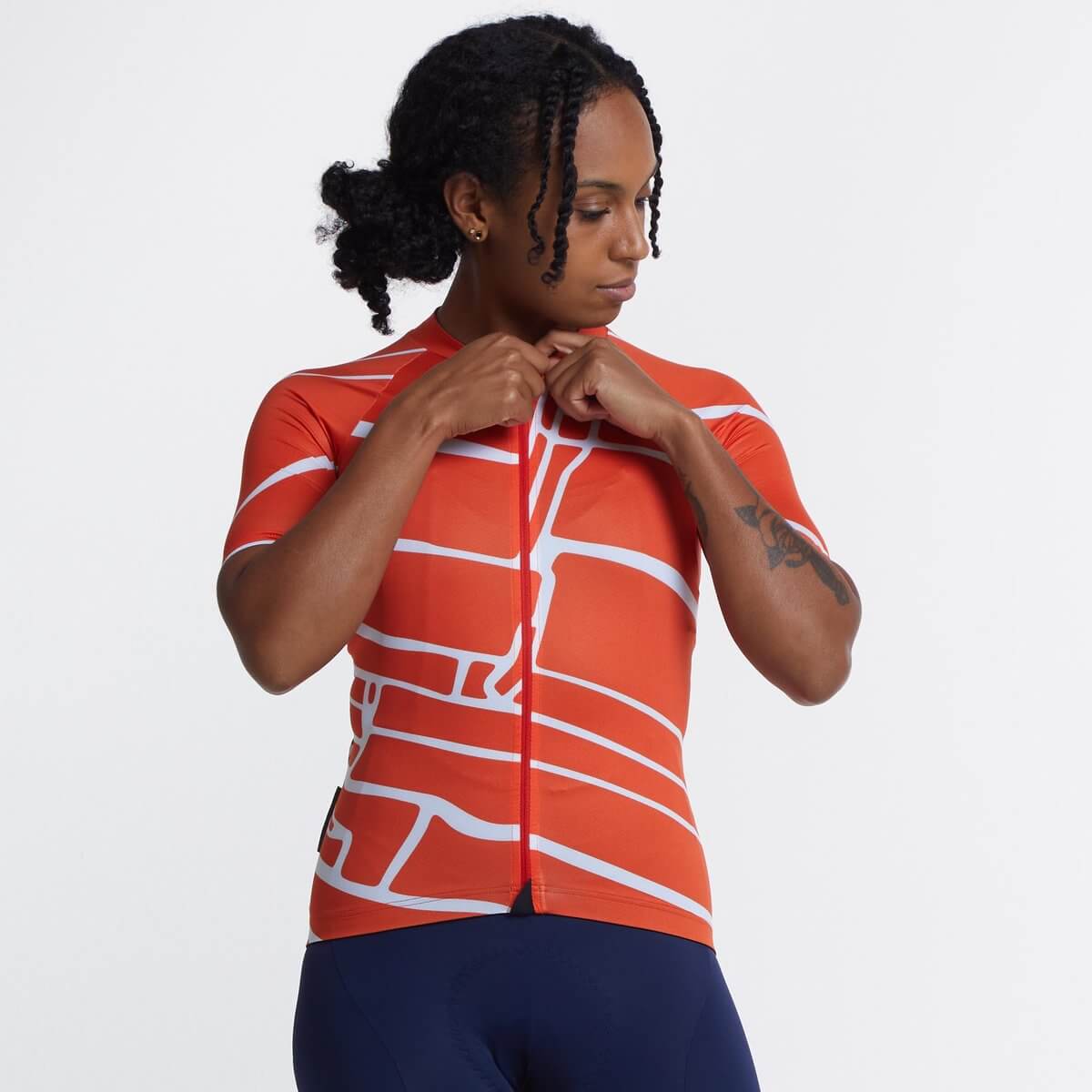 Women's SE Jersey - Fire Red Block Print