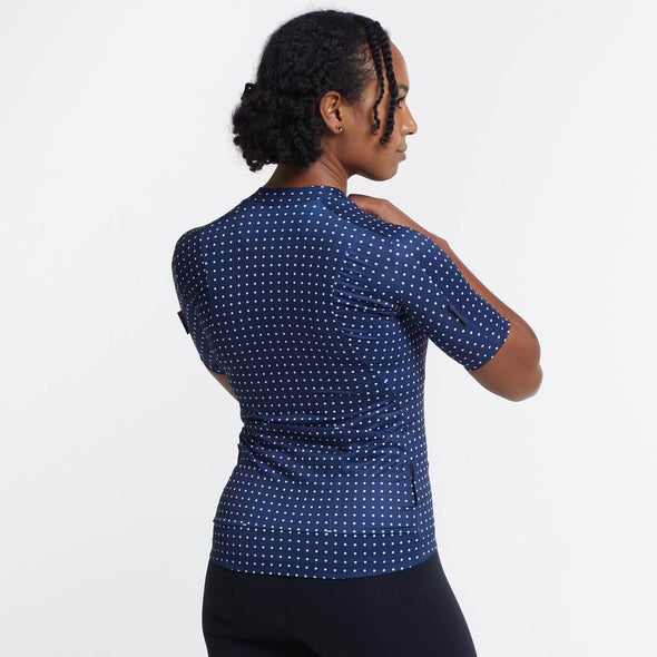 Women's Ultralight Jersey - Navy Grid Dot